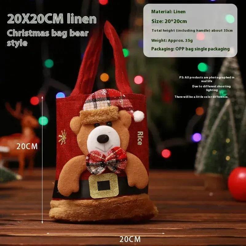 Christmas Candy Gift Tote Bag For Kids Funny Creative Santa Claus Elk Snowman Bear Handbag Small Christmas Tree Decoration Bags - www.Shopthatapp.com