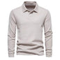 Fashion Plain Lapel Long-sleeved Polo Shirt Men's Casual Autumn Polo sweatshirt - www.Shopthatapp.com
