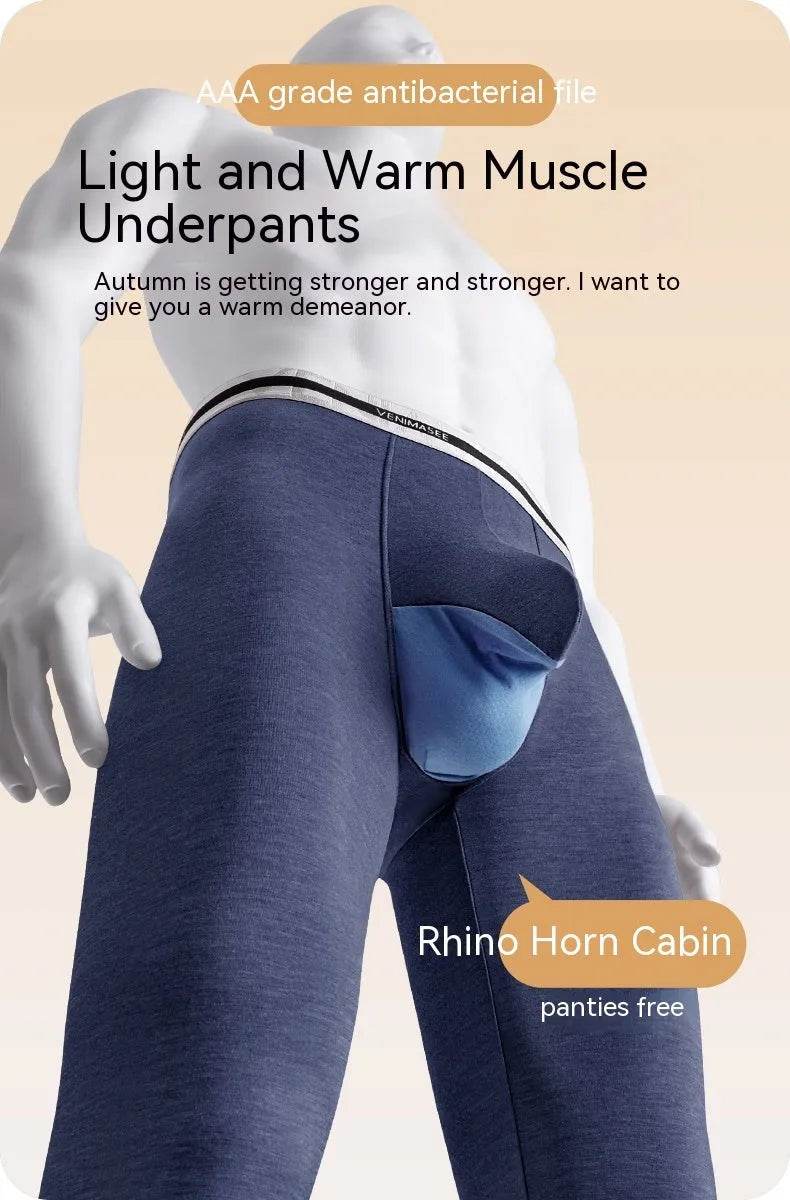 Rhinoceros Horn Big Bag Autumn Long John Pouch panties men's underwear - www.Shopthatapp.com