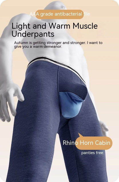 Rhinoceros Horn Big Bag Autumn Long John Pouch panties men's underwear - www.Shopthatapp.com