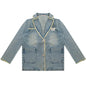 Loose Denim Jacket Polo Collar Single-Breasted Design - www.Shopthatapp.com