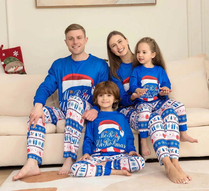 Matching Family Pajamas Sets Christmas PJ's Letter Print Top And Plaid Pants Jammies Sleepwear - www.Shopthatapp.com