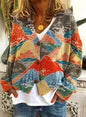 Christmas Abstract Printing Casual Cloak Coat Cardigan Sweater - www.Shopthatapp.com