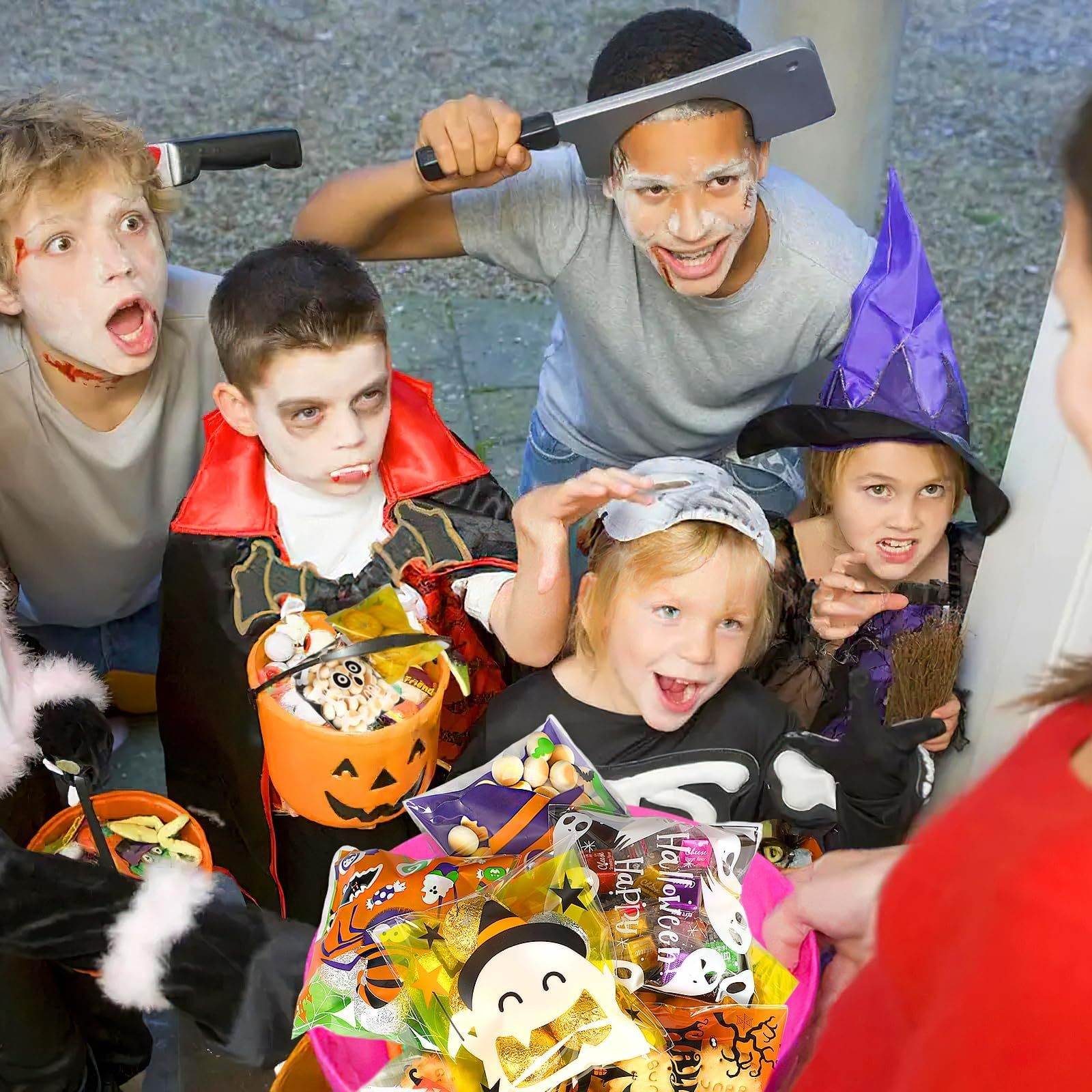 Halloween 450pcs Self-adhesive Candy Cellophane Treat Bags Cookie Bags For Halloween Trick Or Treat Goodie Party Favor Supplies-9 Patterns-Cannot Be Listed On Amazon Platform - www.Shopthatapp.com