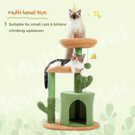 Climbing Frame Cat Nest Tree 32-inch Cactus Cat Climbing Frame - www.Shopthatapp.com