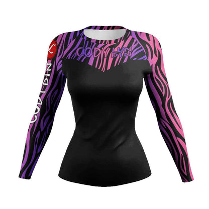 Printed Slim Fit Long Sleeve Workout Tops for Women - www.Shopthatapp.com