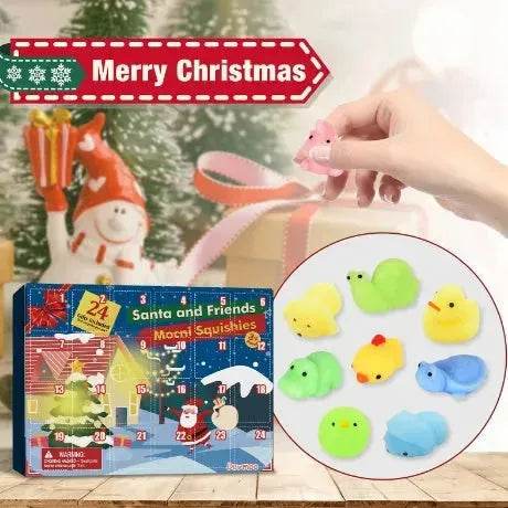 Dowmoo Christmas Pinch Joy Advent Calendar Blind Box, 24 Boxes Christmas Surprise Blind Box Rubber Animal Toys - www.Shopthatapp.com