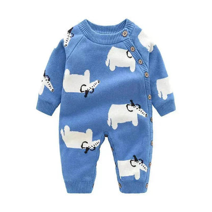 Newborn Baby Clothes Baby Crawling Clothes Thickening Out Baby Harness Christmas Baby Romper Baby Cotton Sleepwear - www.Shopthatapp.com