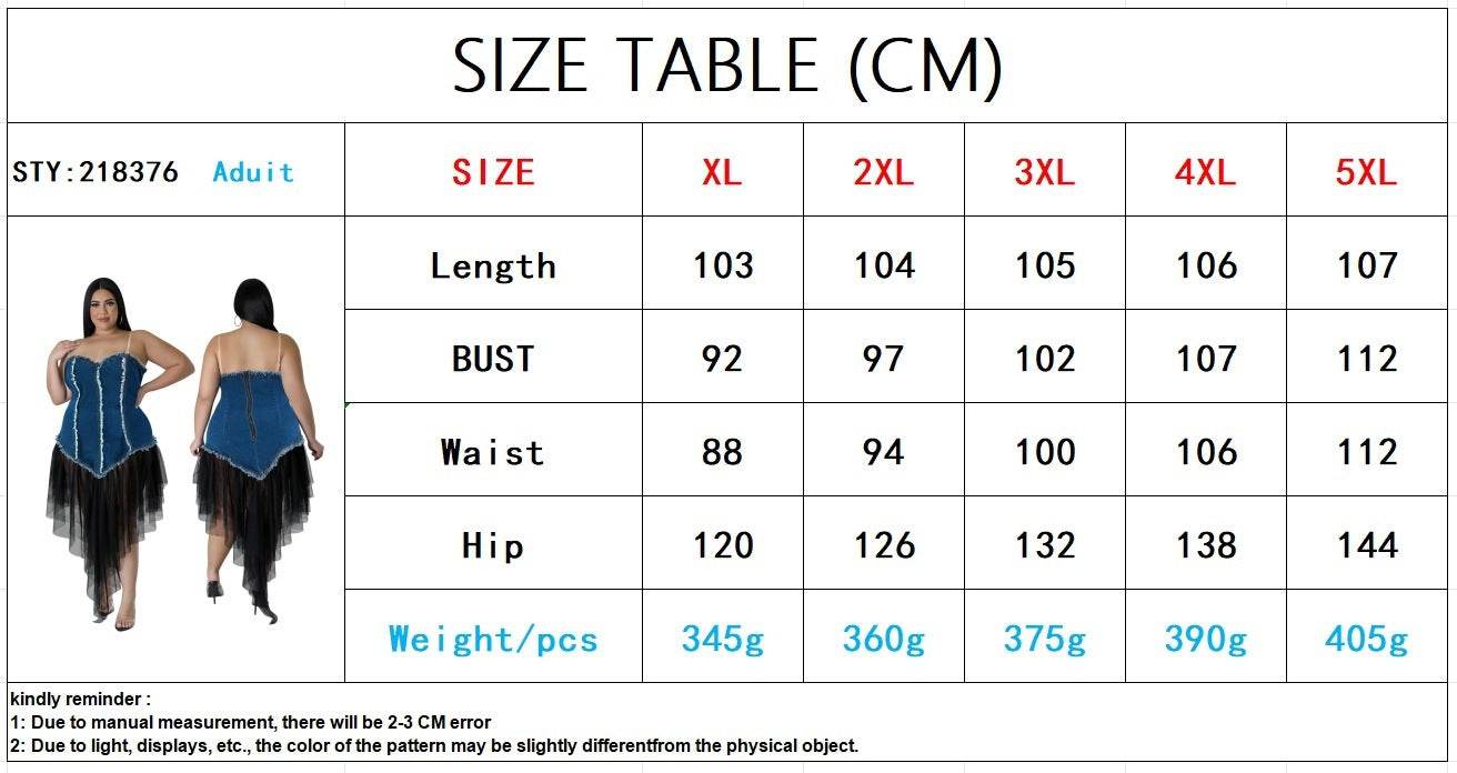 Women's Fashion Sleeveless Denim Stitching Mesh Jeans Tassel Dress - www.Shopthatapp.com