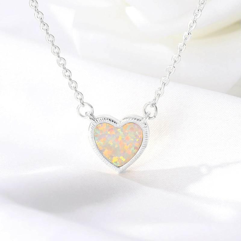 Romantic Heart Necklace Copper Zircon Pendant Necklace for women - www.Shopthatapp.com