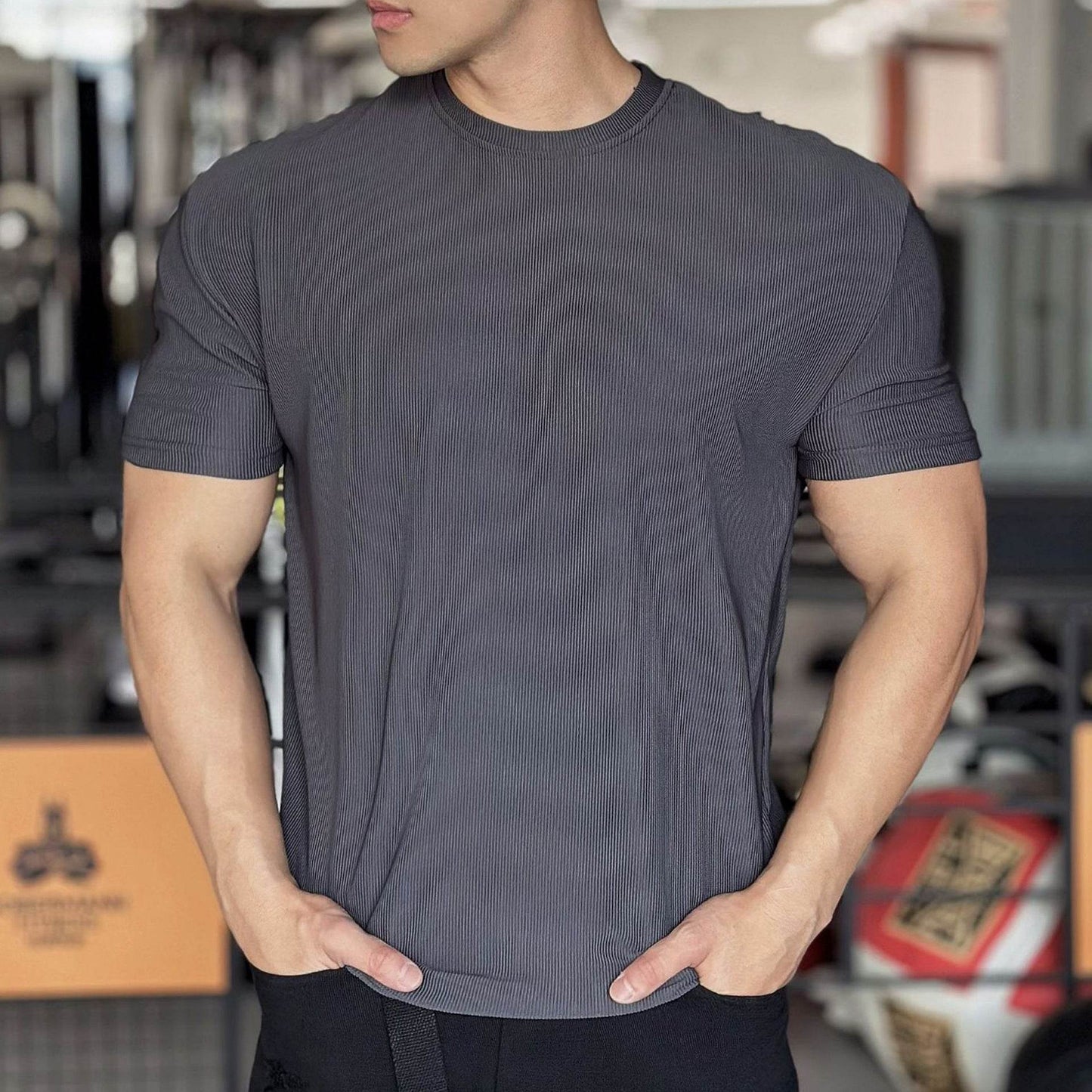 Anti Wrinkle Men Short Sleeve Active wear T-shirt for Workout Gym trainings - www.Shopthatapp.com