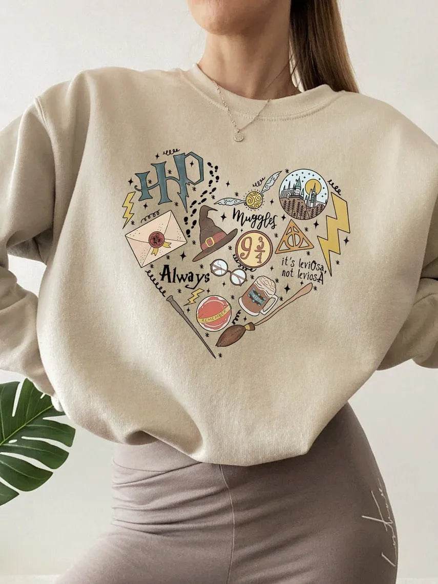 Digital Printing Sweater Hipster Round Neck Pullover Long Sleeve Sweater Women - www.Shopthatapp.com