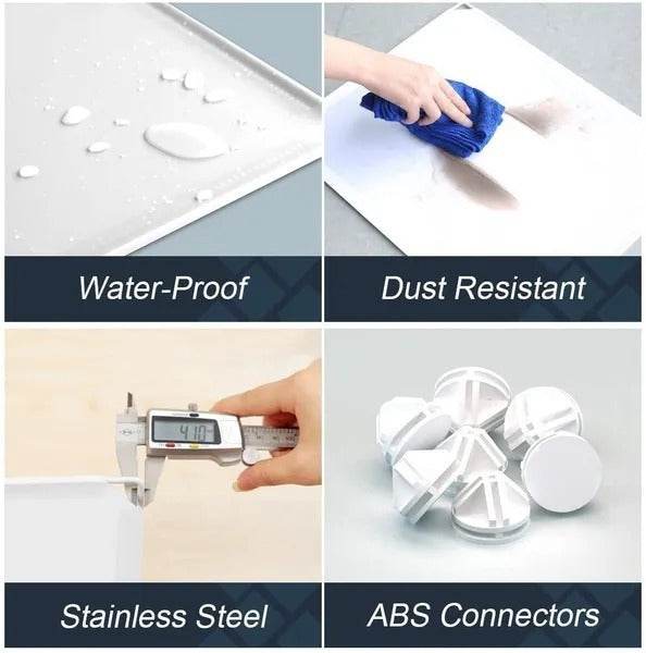 8 Cube Organizer Stackable Plastic Cube Storage Shelves Design Multifunctional Modular Closet Cabinet With Hanging Rod RT - www.Shopthatapp.com