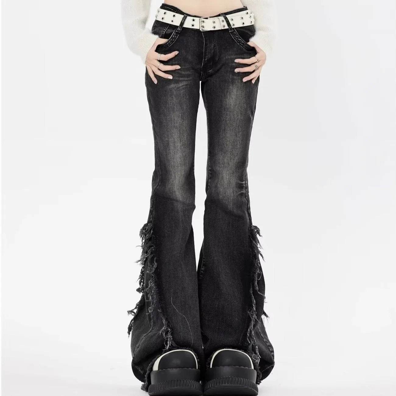Fashion American Slightly Flared Baggy Jeans Pant Women - www.Shopthatapp.com