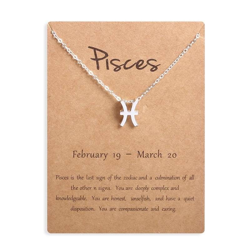 12 Zodiac Sign Necklaces With Gift Card Constellations Pendant Necklace Jewelry - www.Shopthatapp.com