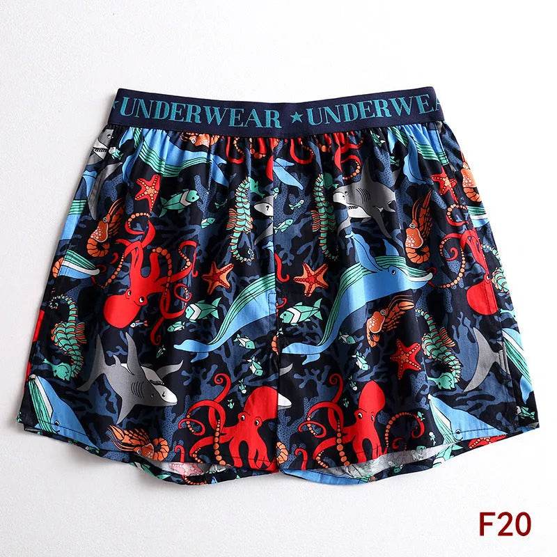 Cartoon Printed Cotton Men's Underwear Loose Boxer Short Breathable - www.Shopthatapp.com