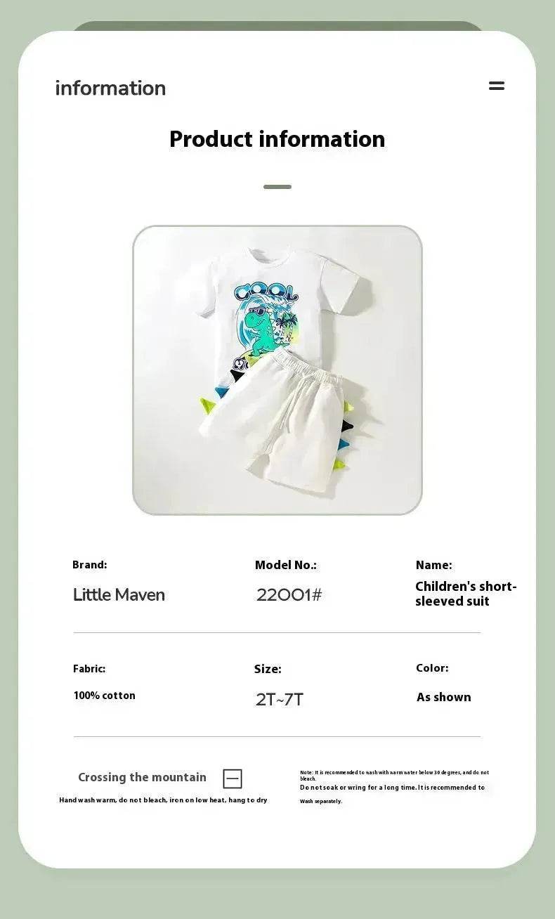 Boys' Short-sleeved Cartoon Cute Short Sleeve Shorts Two-piece  for boys - www.Shopthatapp.com