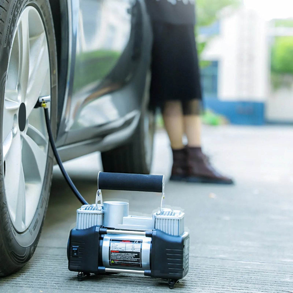 Portable High Power Metal Double Cylinder Car Tire Air compressor - www.Shopthatapp.com