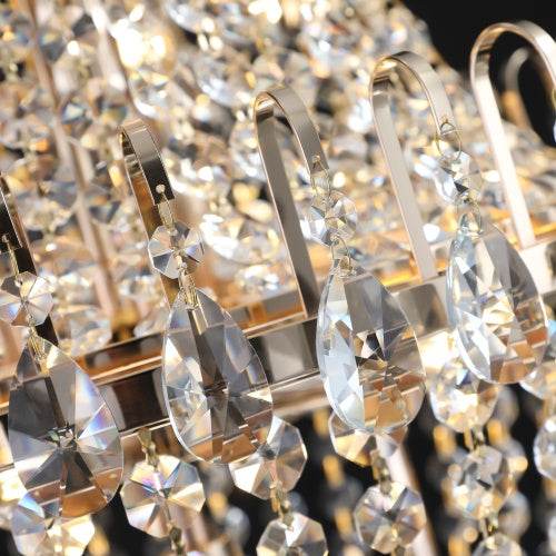 Golden Crystal Chandelier, Large Modern Luxury Chandelier, Suitable For Living Room, Dining Room, Bedroom, Hallway - No Bulb - www.Shopthatapp.com