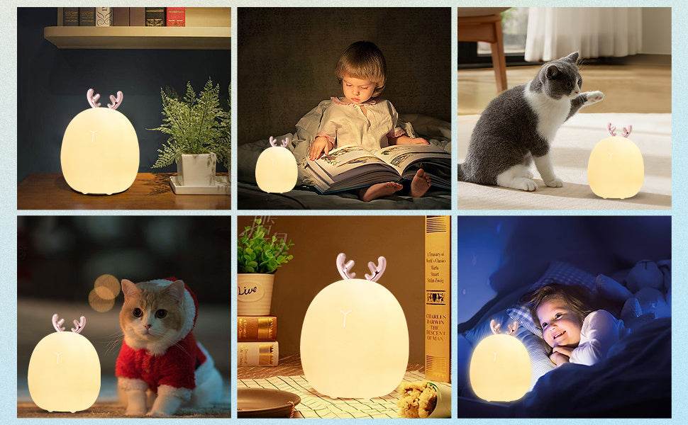 Baby Feeding, Adjustable, Creative, Rabbit, Elk Touch Light, Clap Light, Small Electric Light, Soft Baby Lamp toy - www.Shopthatapp.com