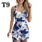 High Waist Women Dresses Spring And Summer Spaghetti Strap Large Flower Print Skirt - www.Shopthatapp.com