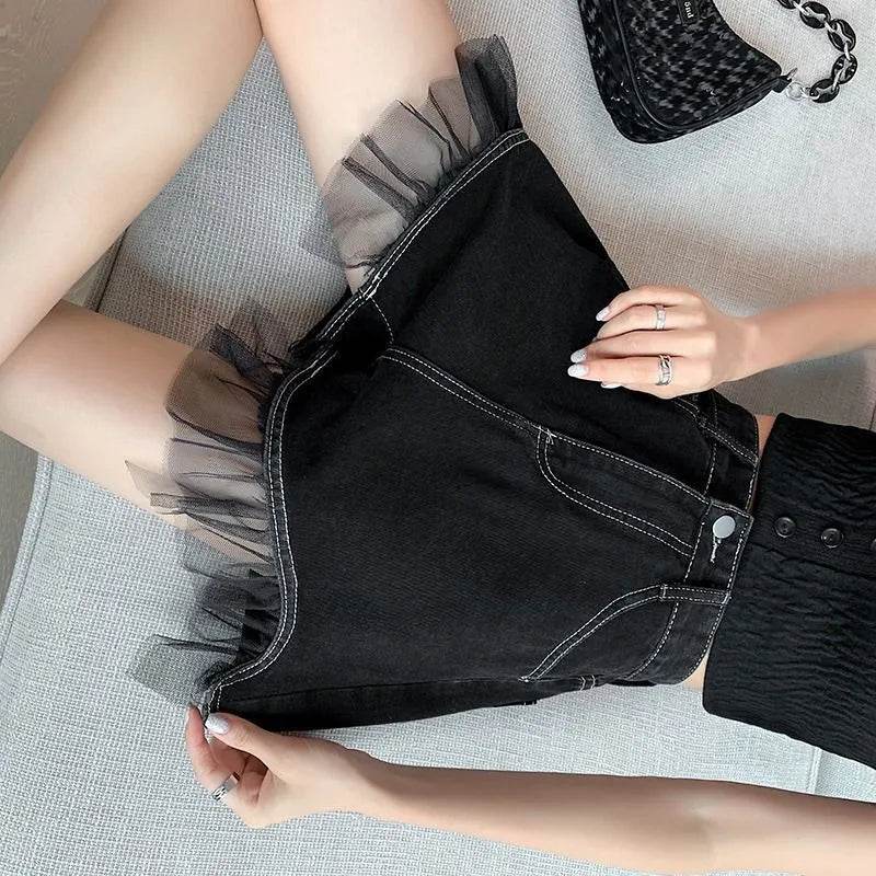 High Waist Design Denim Shorts For Women - www.Shopthatapp.com