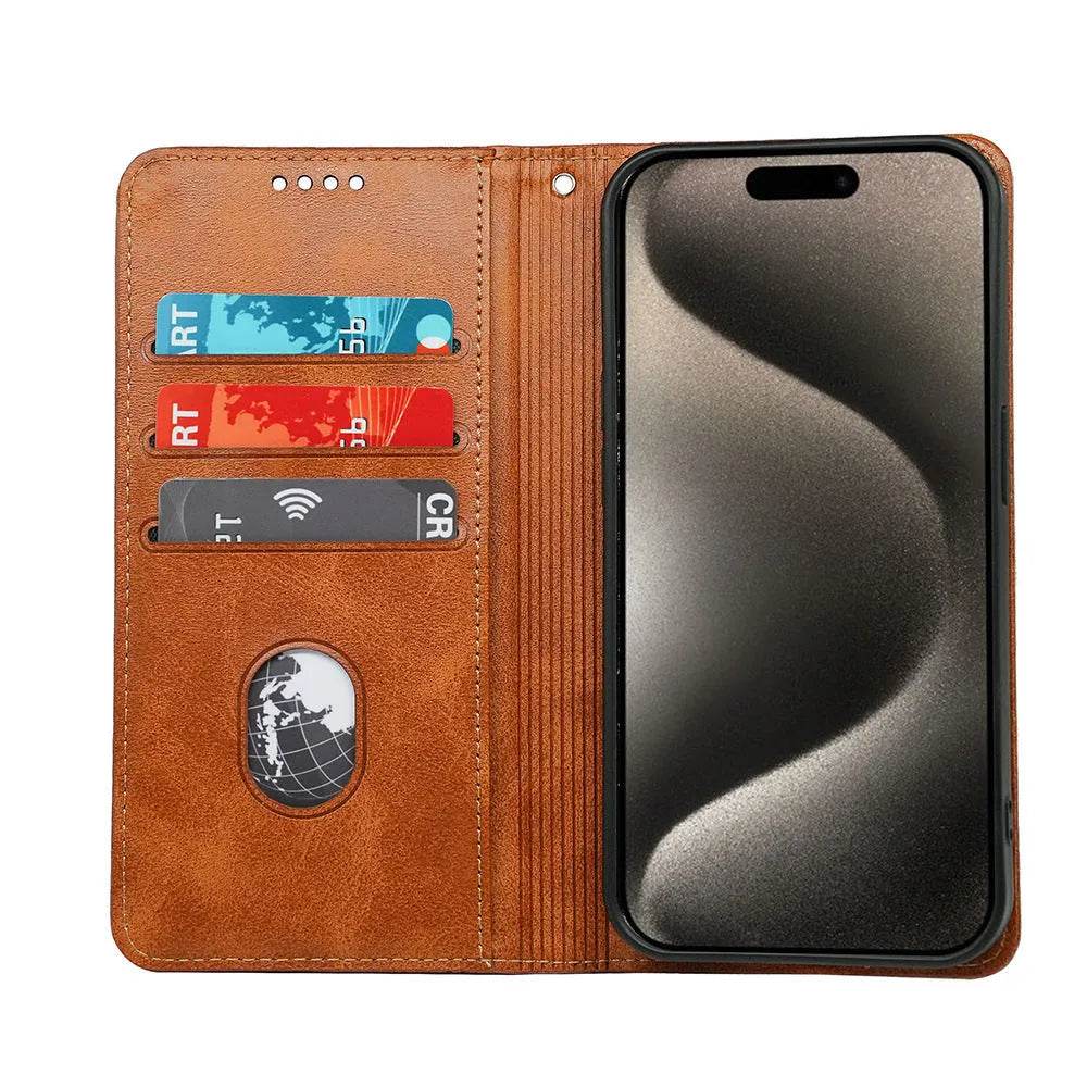 Google Phone Leather Flip Card Holder Phone Case - www.Shopthatapp.com