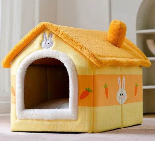 Foldable Dog House Pet Cat Bed Winter Dog Villa Sleep Kennel Removable Nest Warm Enclosed Cave Sofa Pets Supplies - www.Shopthatapp.com