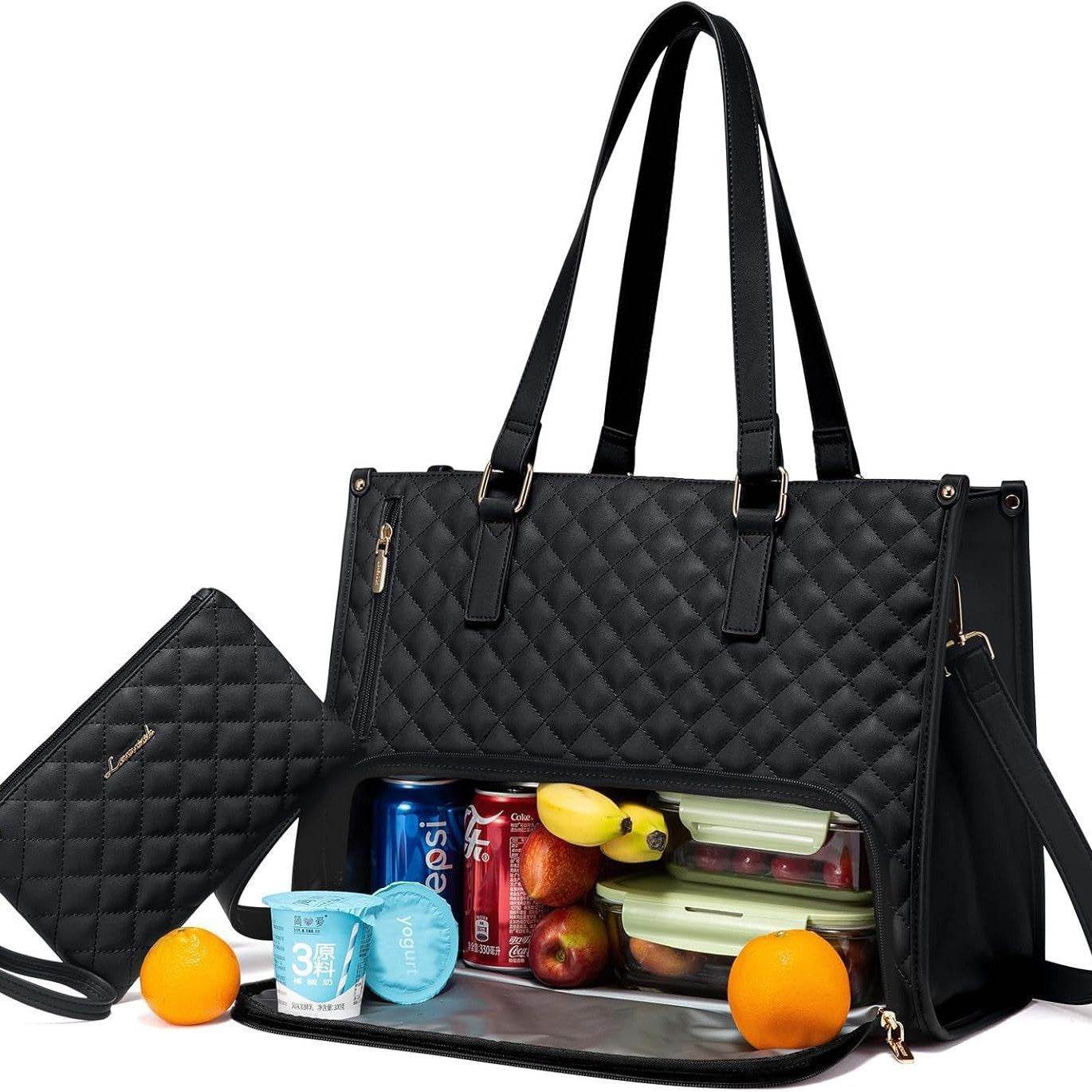 Women Stylish Fashion Commute Office Insulated Work Handbag Lunch Bag - www.Shopthatapp.com