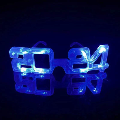 LED Glowing New Year Glasses 2024 Glitter Glasses For Party Evening Decoration - www.Shopthatapp.com