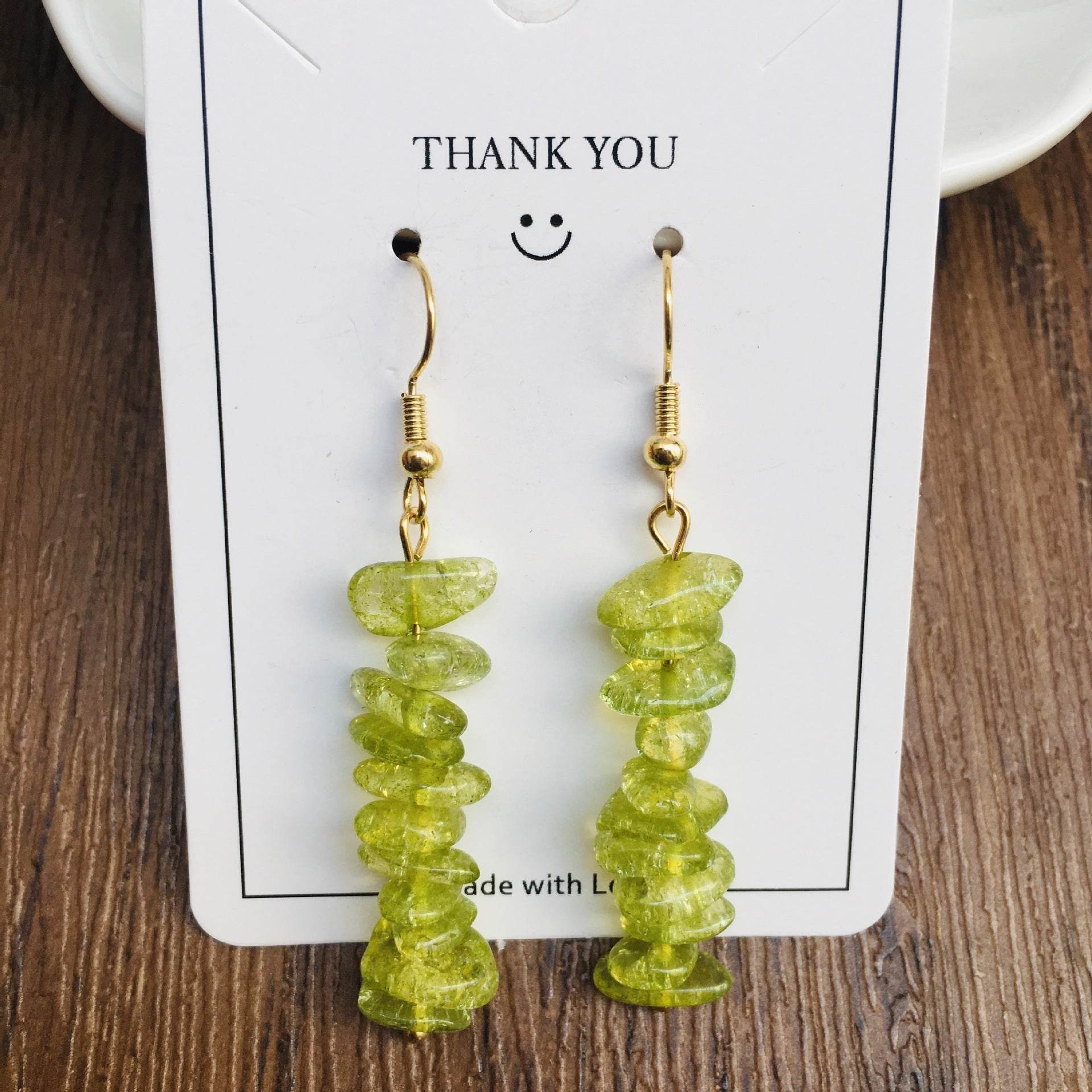 Handmade DIY Natural Crystal Stone Beaded Earrings - www.Shopthatapp.com
