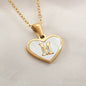 26 Letter Heart-shaped Necklace White Shell Love Clavicle Chain Fashion Personalized Necklace For Women Jewelry Valentine's Day - www.Shopthatapp.com