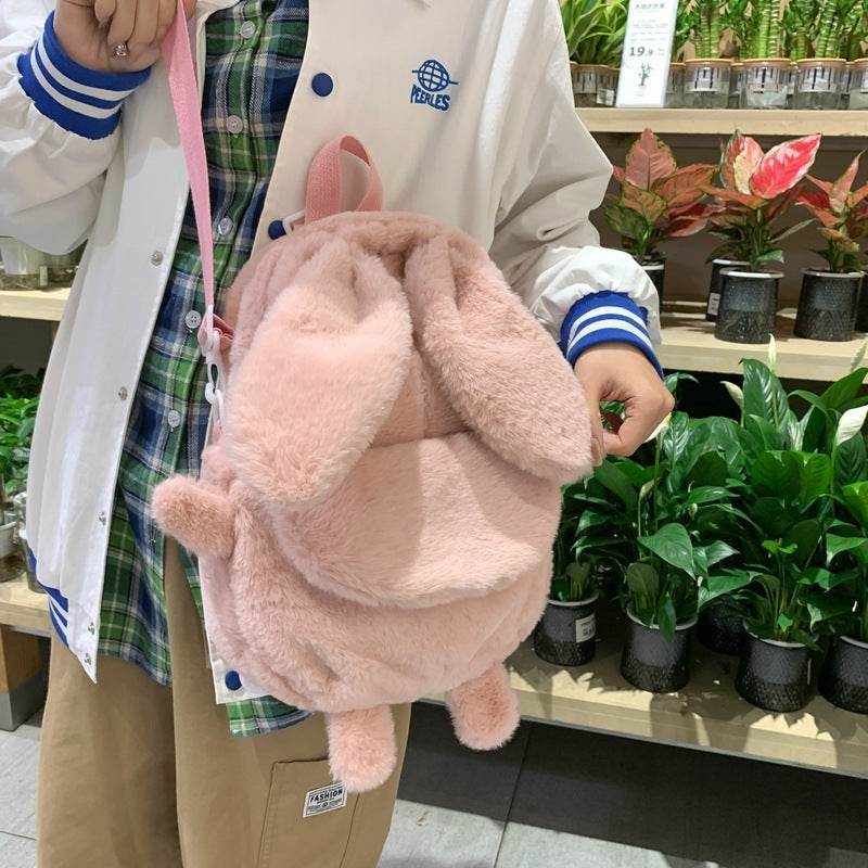 Fashion Mini Small Plush Cute Bunny Backpack for Girls - www.Shopthatapp.com