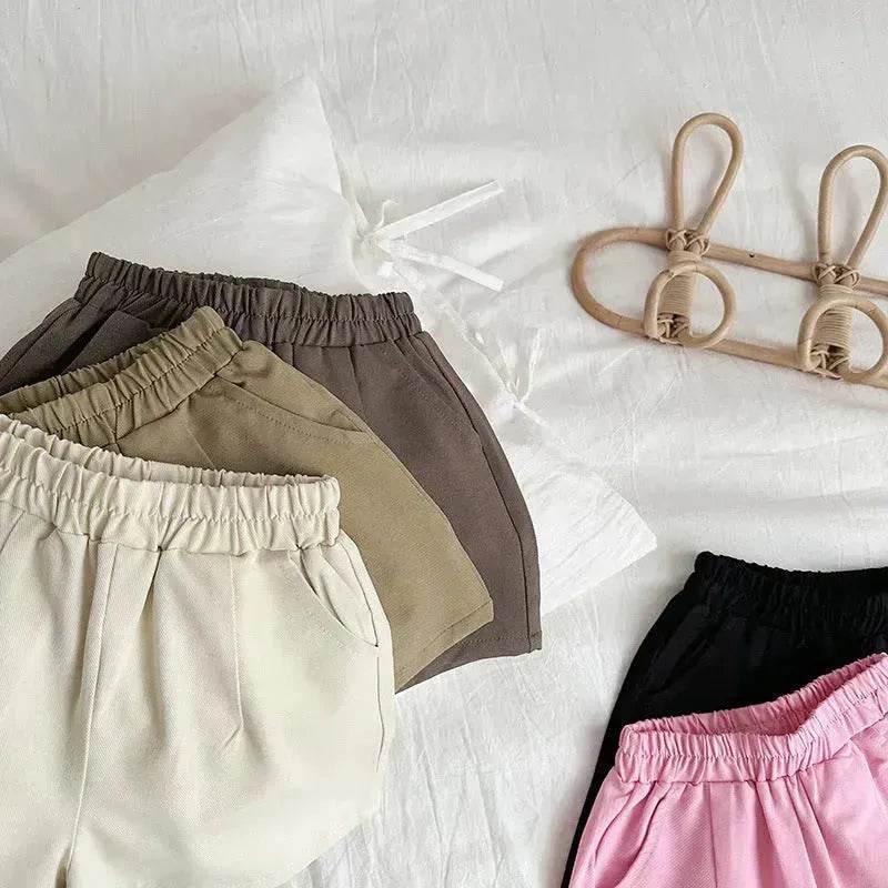 Casual Elastic Capri Pants Girls' Short pant for girls Neutral short pant for kids - www.Shopthatapp.com