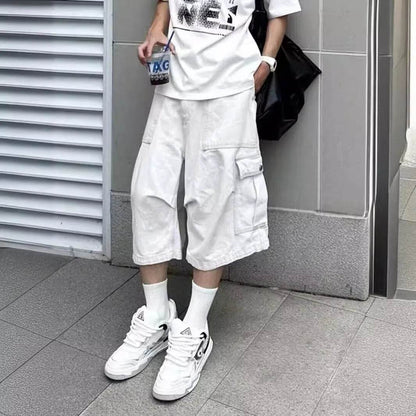 All-matching Loose Straight Cargo Cropped Baggy Pants Casual Trendy - www.Shopthatapp.com