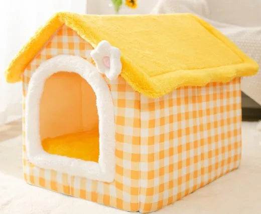 Foldable Dog House Pet Cat Bed Winter Dog Villa Sleep Kennel Removable Nest Warm Enclosed Cave Sofa Pets Supplies - www.Shopthatapp.com