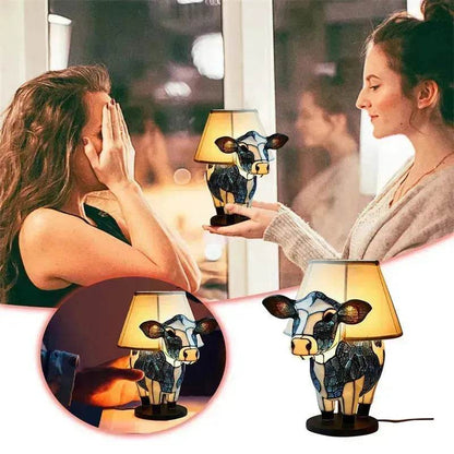 Beautiful Cow Table Lamp Bedside Table Lamp With USB Bedside Lamp For Living Room Bedroom Dormitory Bra Ornament - www.Shopthatapp.com