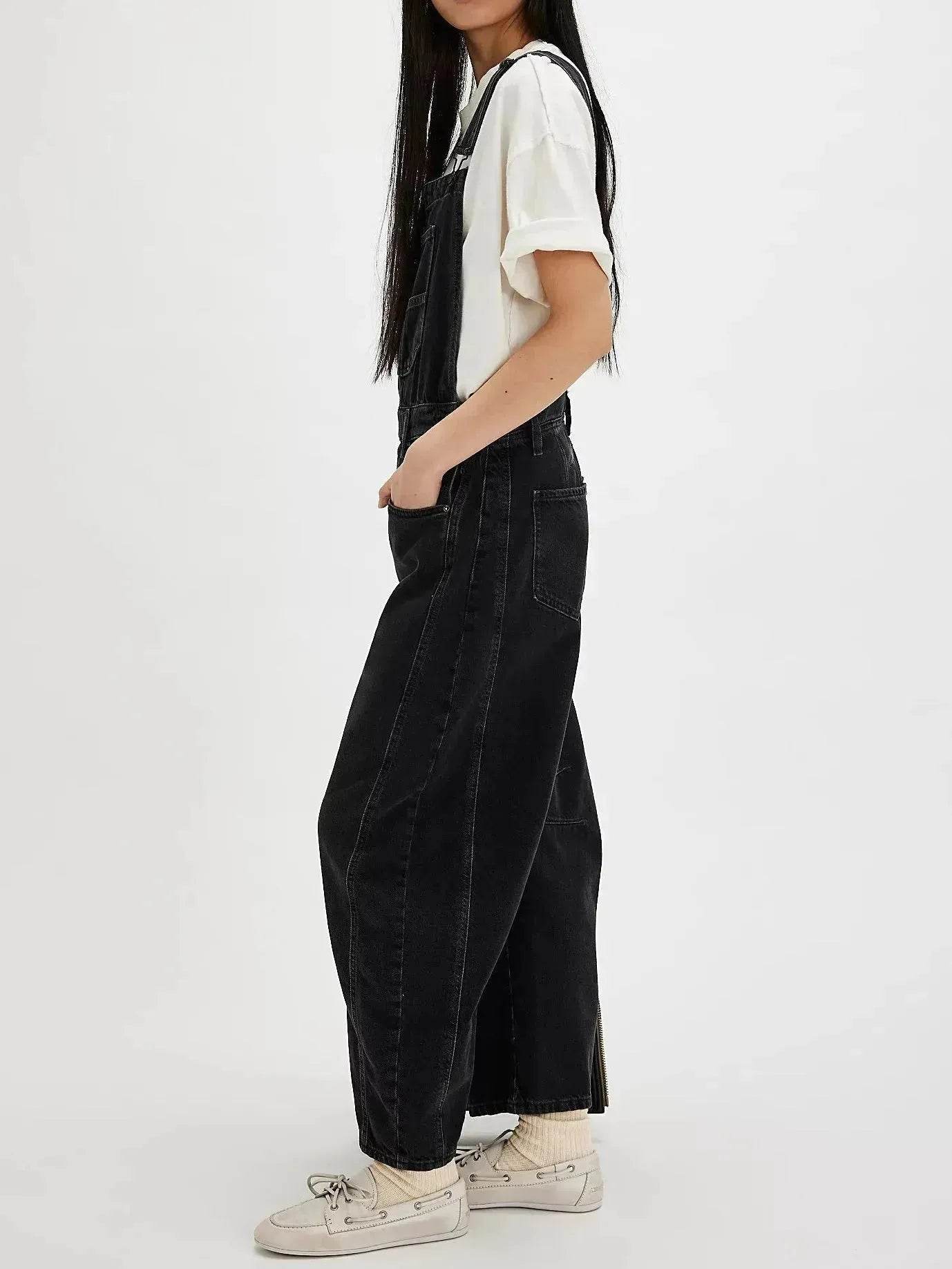 Casual  Loose Denim Overalls Street Jeans Jumper Pant Denim Jumper for Women - www.Shopthatapp.com