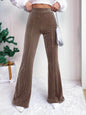 High Waist Lamp Wick Corduroy Bell-bottom Pants Wide Leg Women - www.Shopthatapp.com