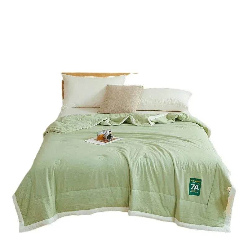 Washable Raw Cotton Summer Cooling Quilt Sage duvet cover - www.Shopthatapp.com