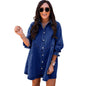 Three-quarter Sleeve Denim Dress Women's Casual Ruffles - www.Shopthatapp.com