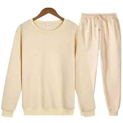 Autumn Winter  street fashion Plain Crew neck Sweatsuit for men - www.Shopthatapp.com