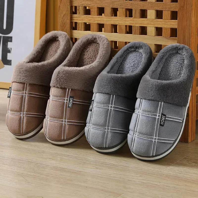 Winter Warm Slugged Bottom Plush Slippers - www.Shopthatapp.com