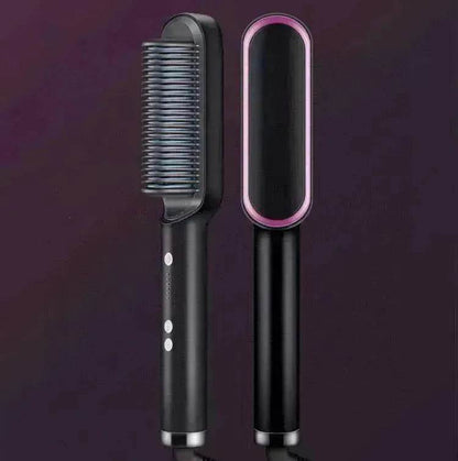 2-In-1 Hair Straightener Hot Comb - Dual-Use Rotating Electric Brush - www.Shopthatapp.com