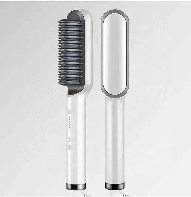 2-In-1 Hair Straightener Hot Comb - Dual-Use Rotating Electric Brush - www.Shopthatapp.com