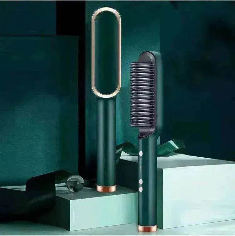2-In-1 Hair Straightener Hot Comb - Dual-Use Rotating Electric Brush - www.Shopthatapp.com
