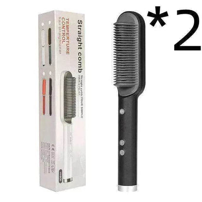 2-In-1 Hair Straightener Hot Comb - Dual-Use Rotating Electric Brush - www.Shopthatapp.com