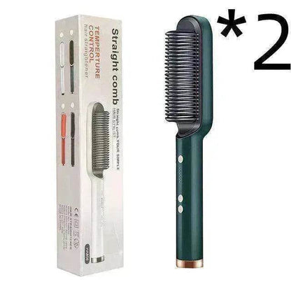 2-In-1 Hair Straightener Hot Comb - Dual-Use Rotating Electric Brush - www.Shopthatapp.com