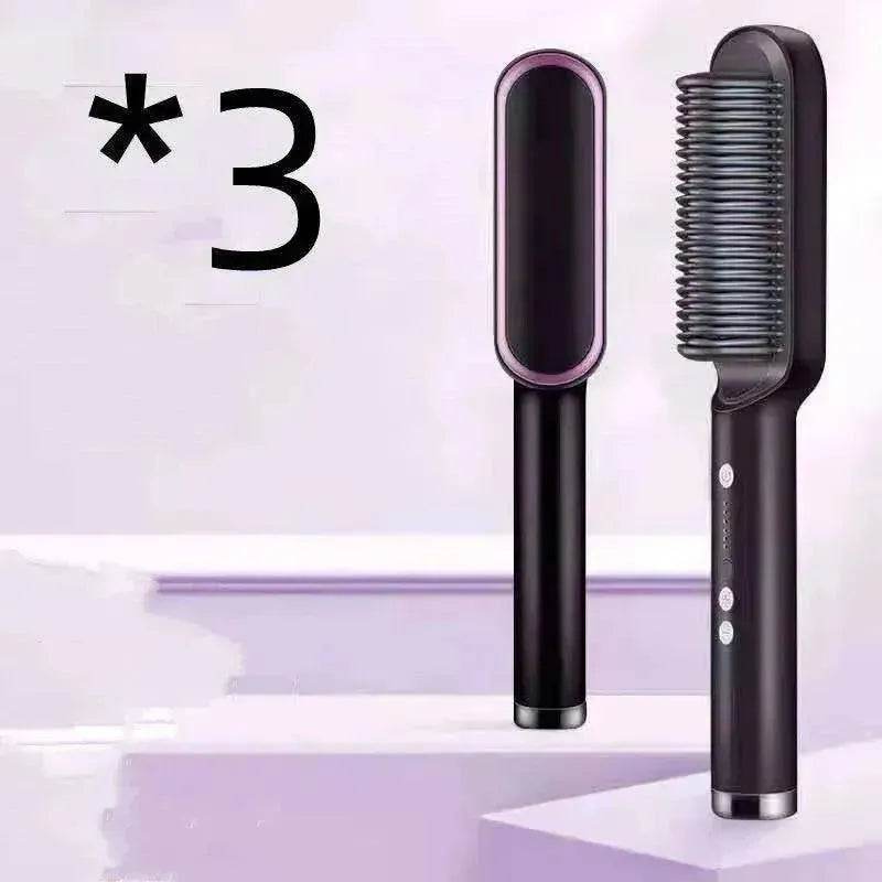 2-In-1 Hair Straightener Hot Comb - Dual-Use Rotating Electric Brush - www.Shopthatapp.com