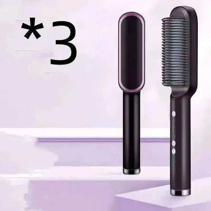 2-In-1 Hair Straightener Hot Comb - Dual-Use Rotating Electric Brush - www.Shopthatapp.com